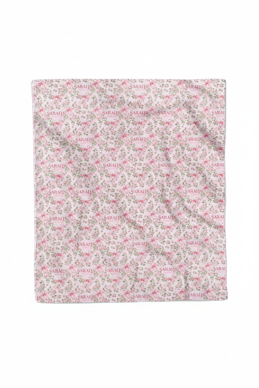 Bows in Bloom Personalized Kids Blanket