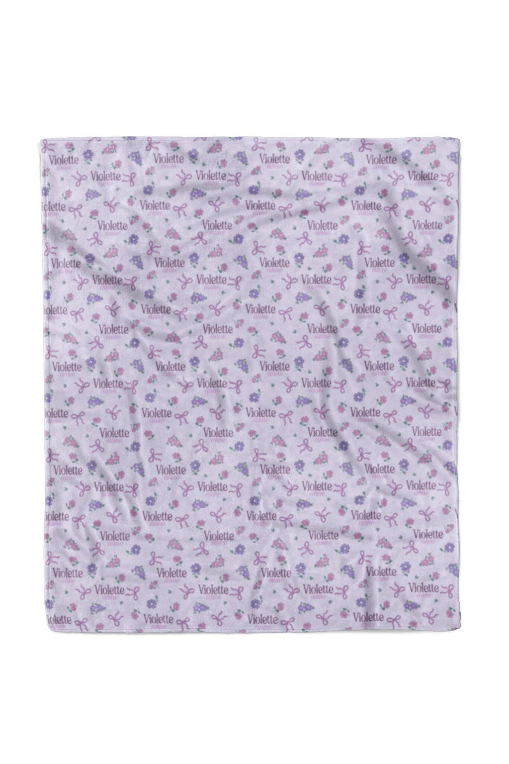 Ribbon & Roses Personalized Kids Blanket | Purple