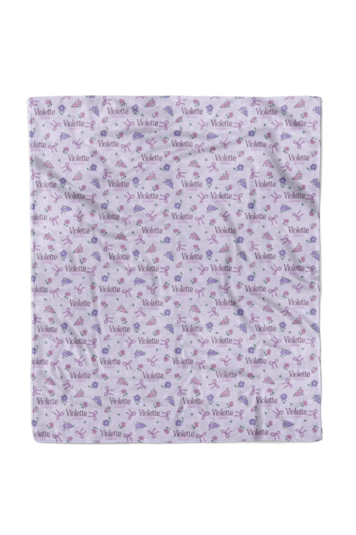 Ribbon & Roses Personalized Kids Blanket | Purple