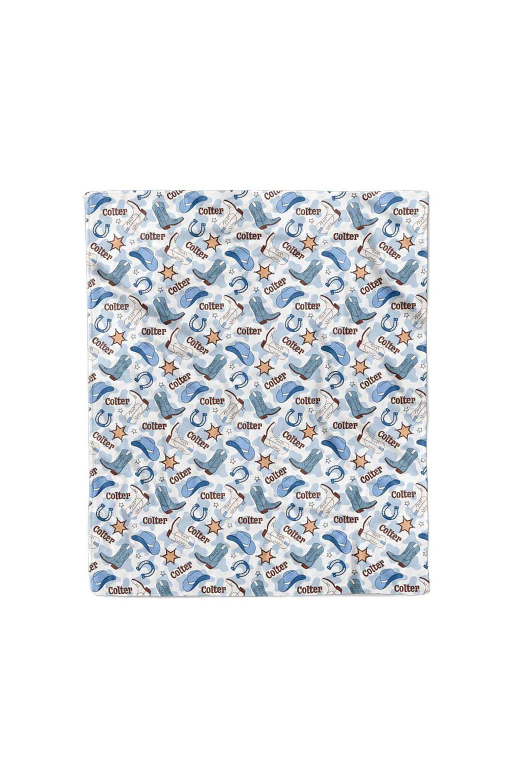 Rodeo Dreams Personalized Kids Blanket | Blue