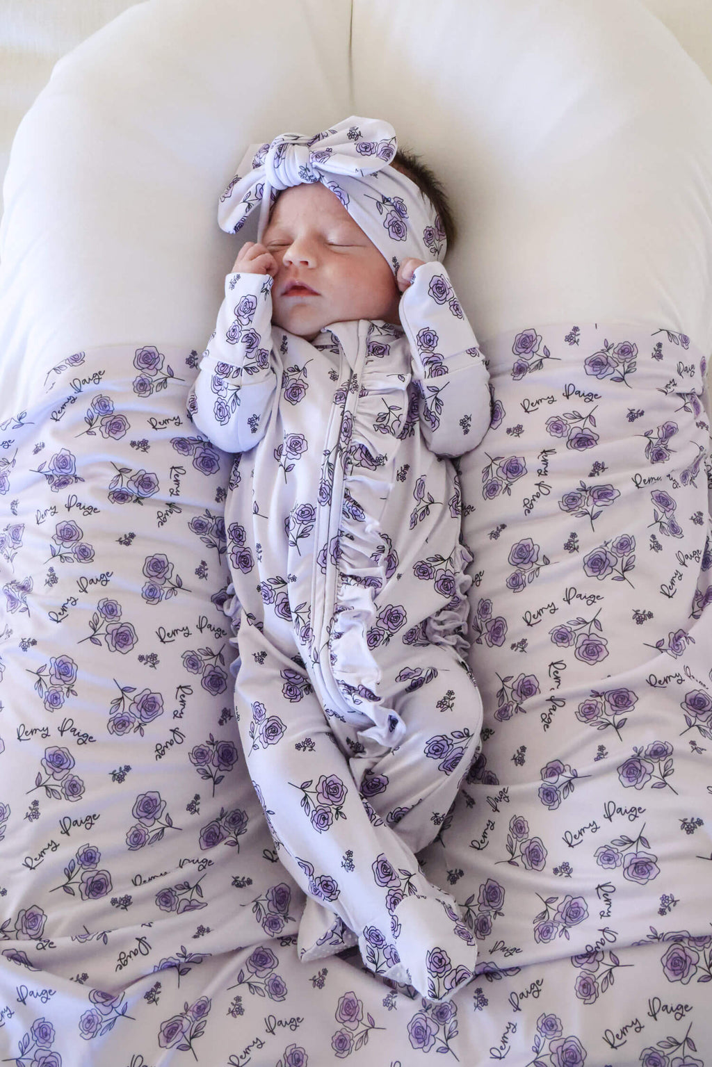 Personalized Swaddle Blanket | Amethyst Garden