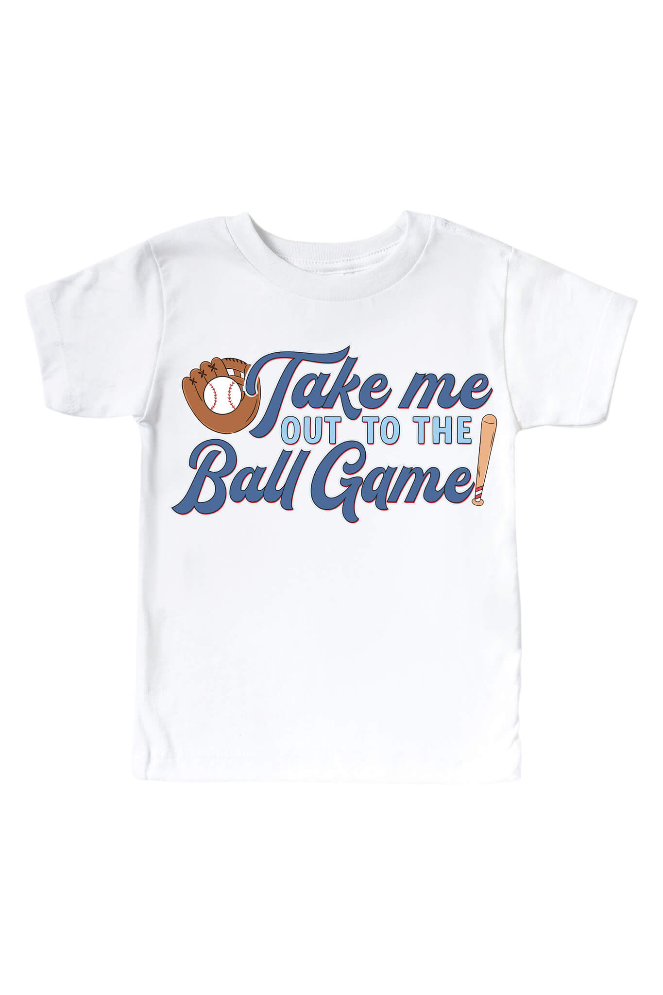 Take Me Out Blue Graphic Bodysuit & Kids Tee | White