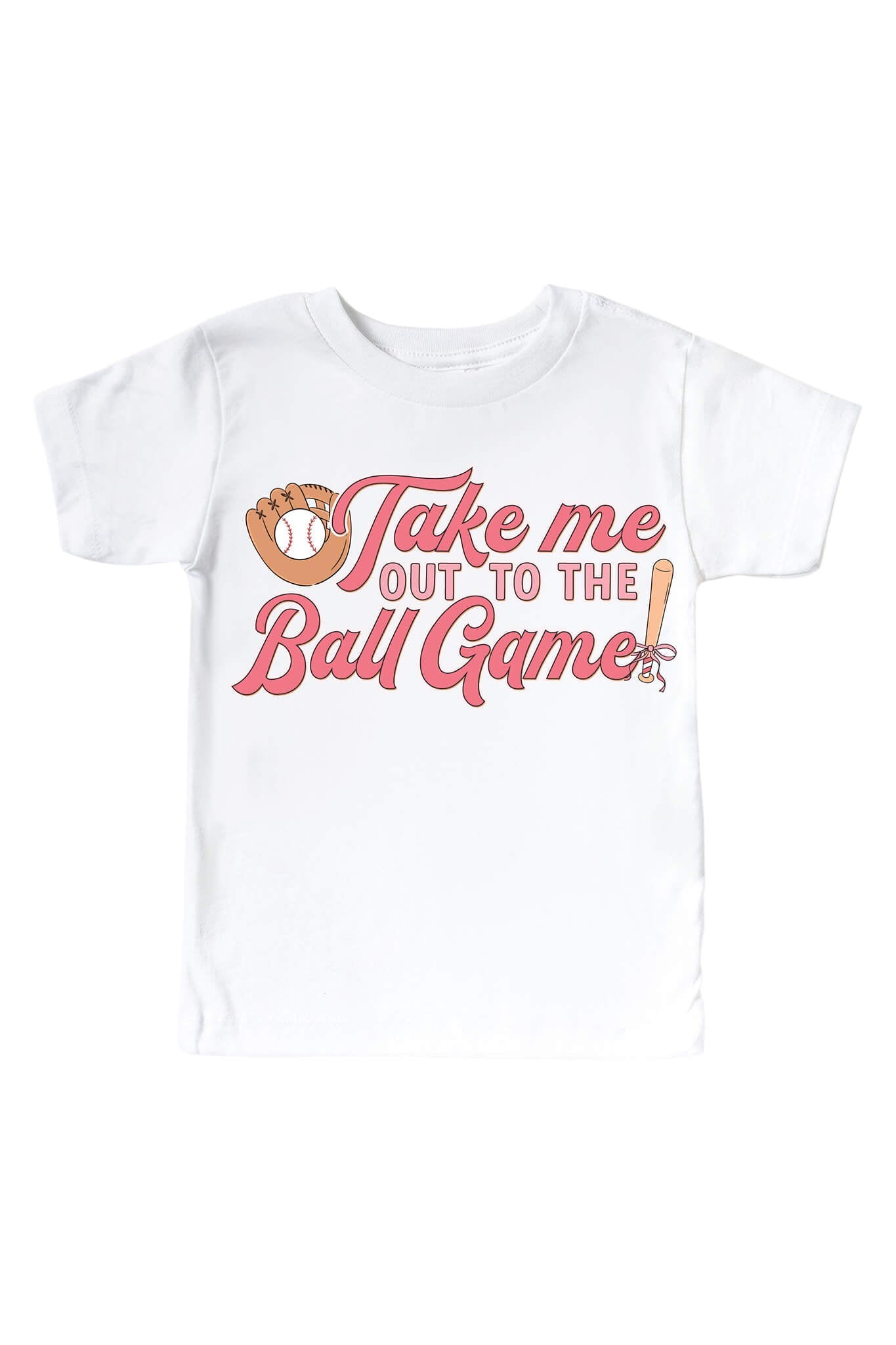 Take Me Out Pink Graphic Bodysuit & Kids Tee | White