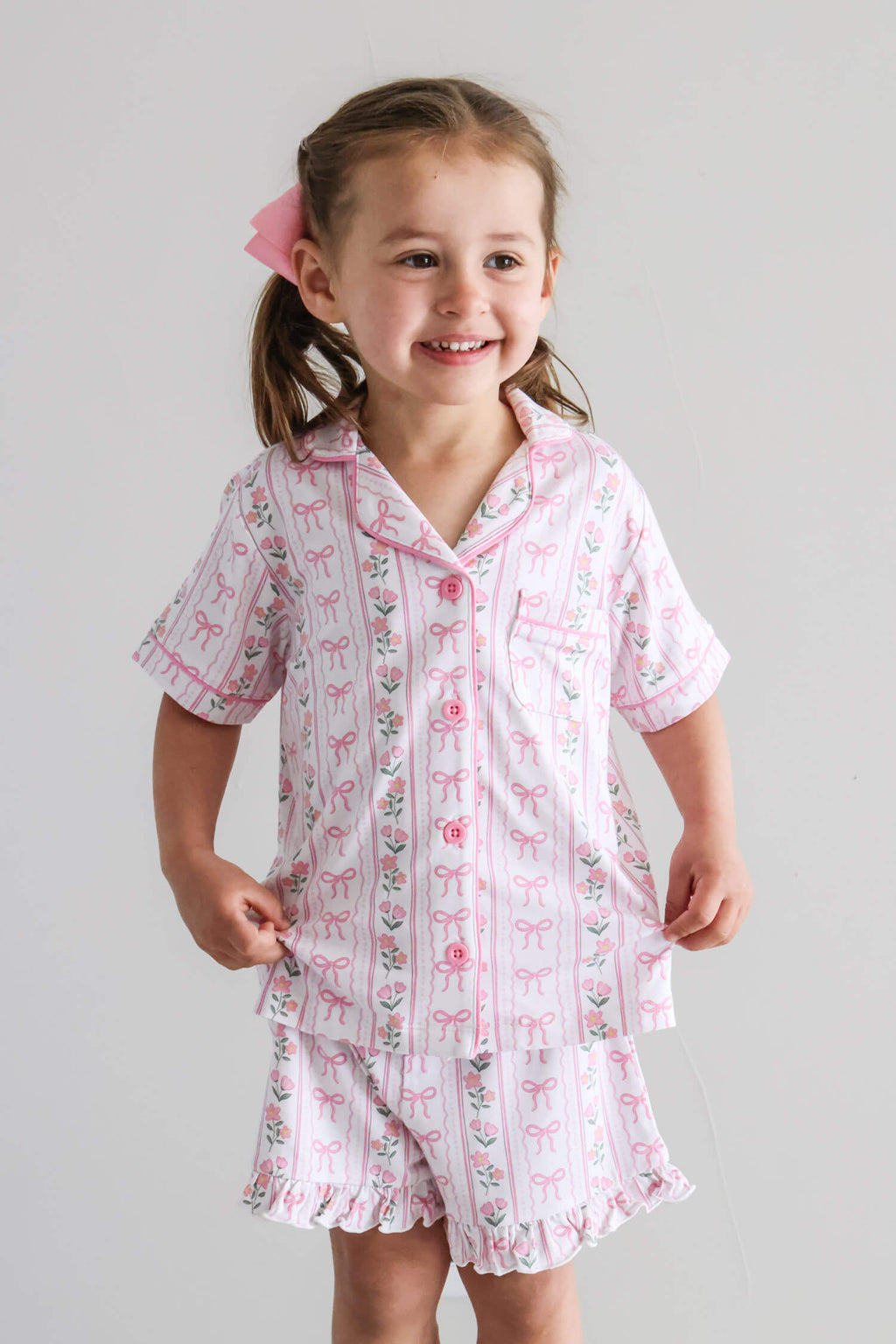 Girl's Two Piece Short Lounge Set | Coquette Garden