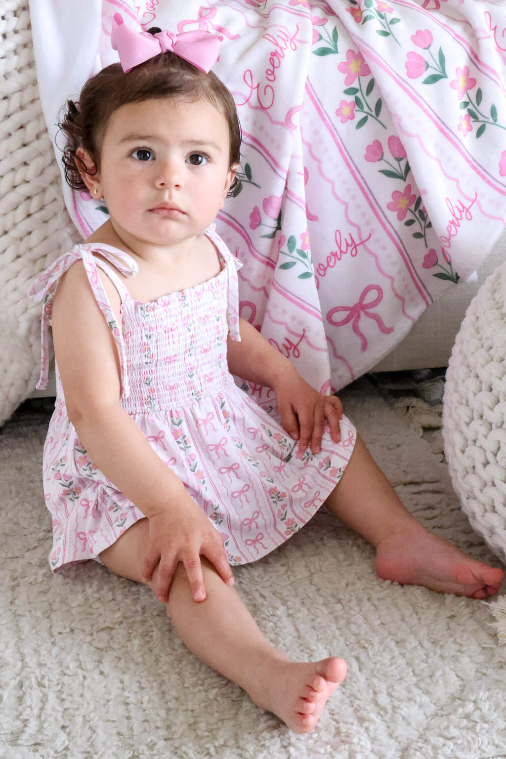 Smocked Twirl Bodysuit | Coquette Garden