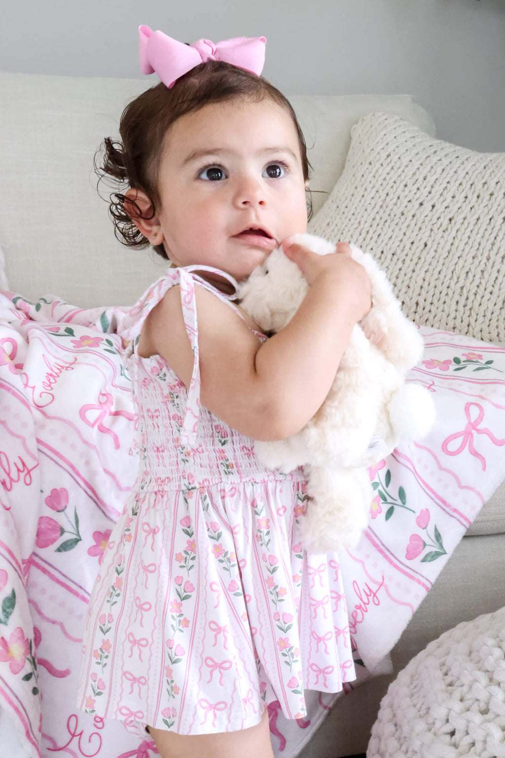Smocked Twirl Bodysuit | Coquette Garden