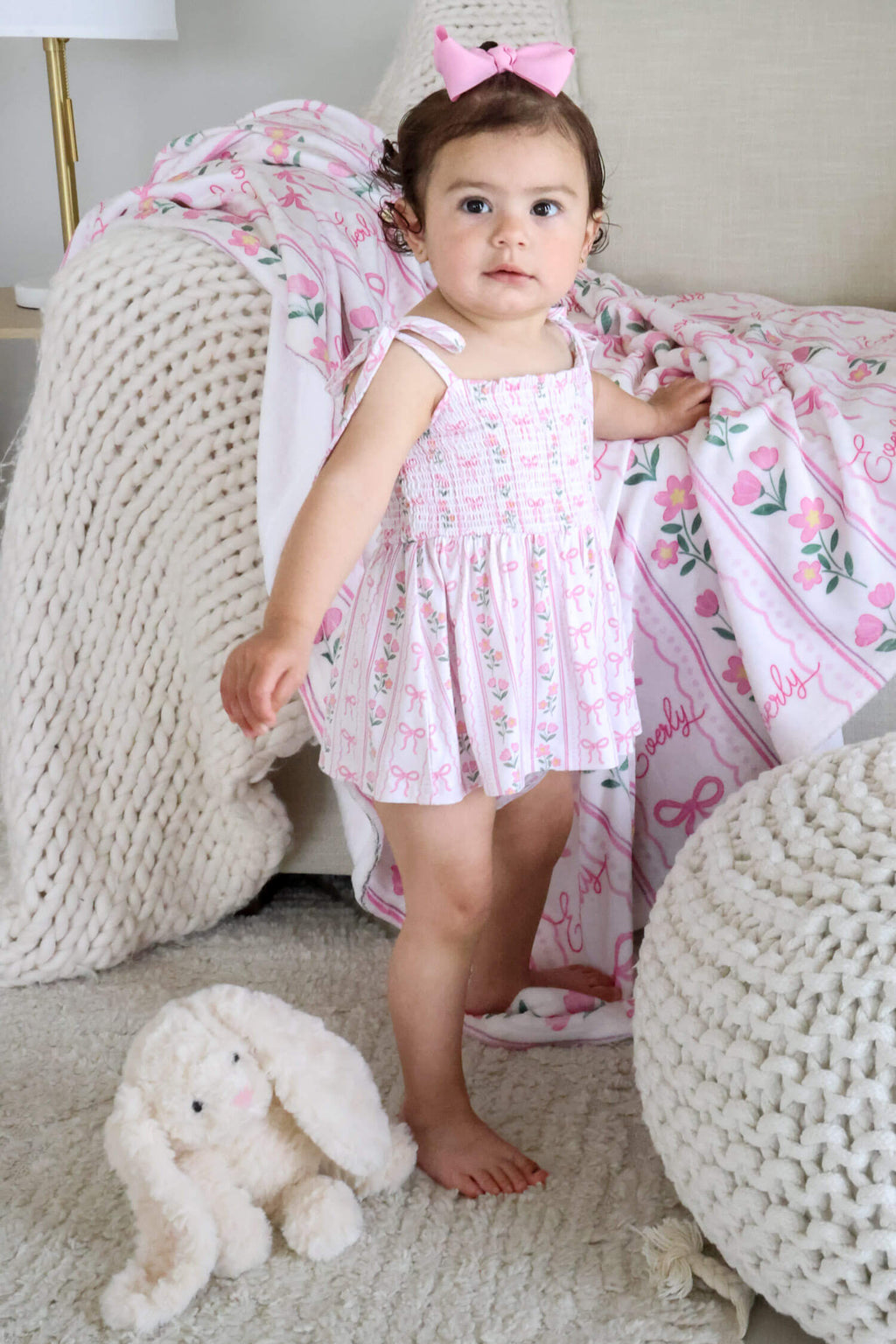 Smocked Twirl Bodysuit | Coquette Garden
