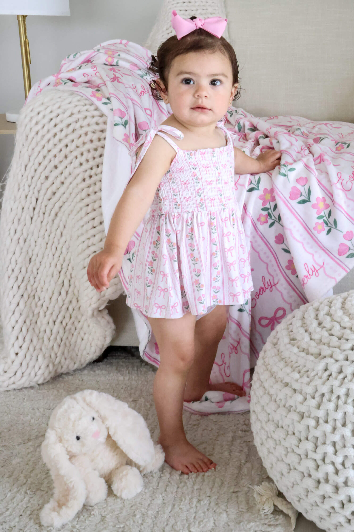 Smocked Twirl Bodysuit | Coquette Garden