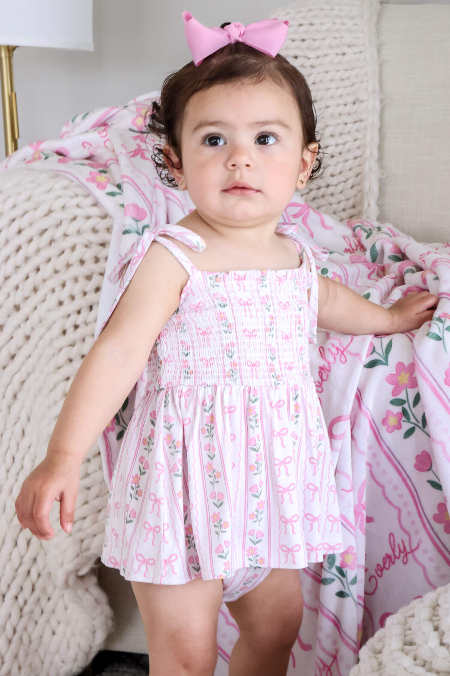 Smocked Twirl Bodysuit | Coquette Garden