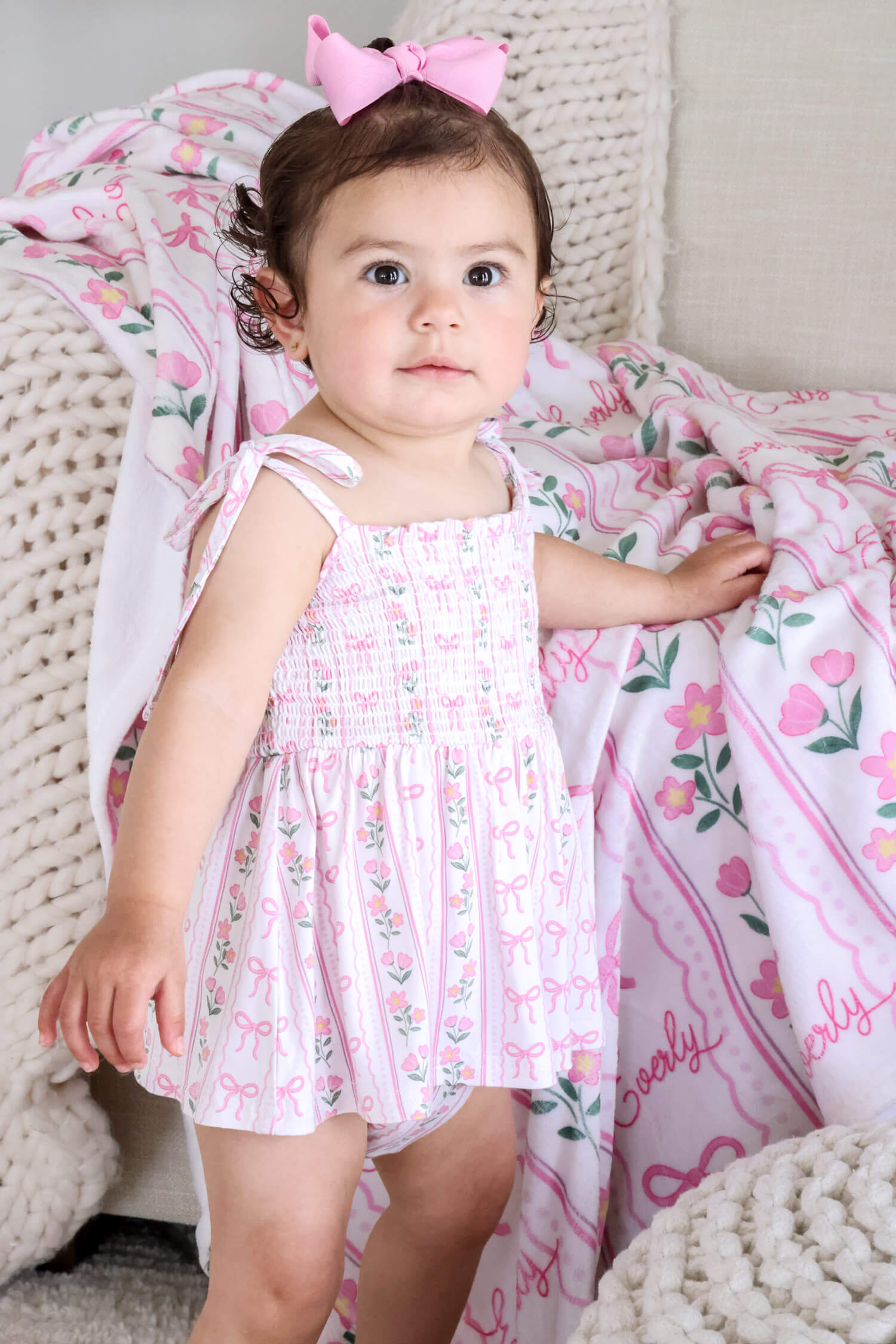 Smocked Twirl Bodysuit | Coquette Garden