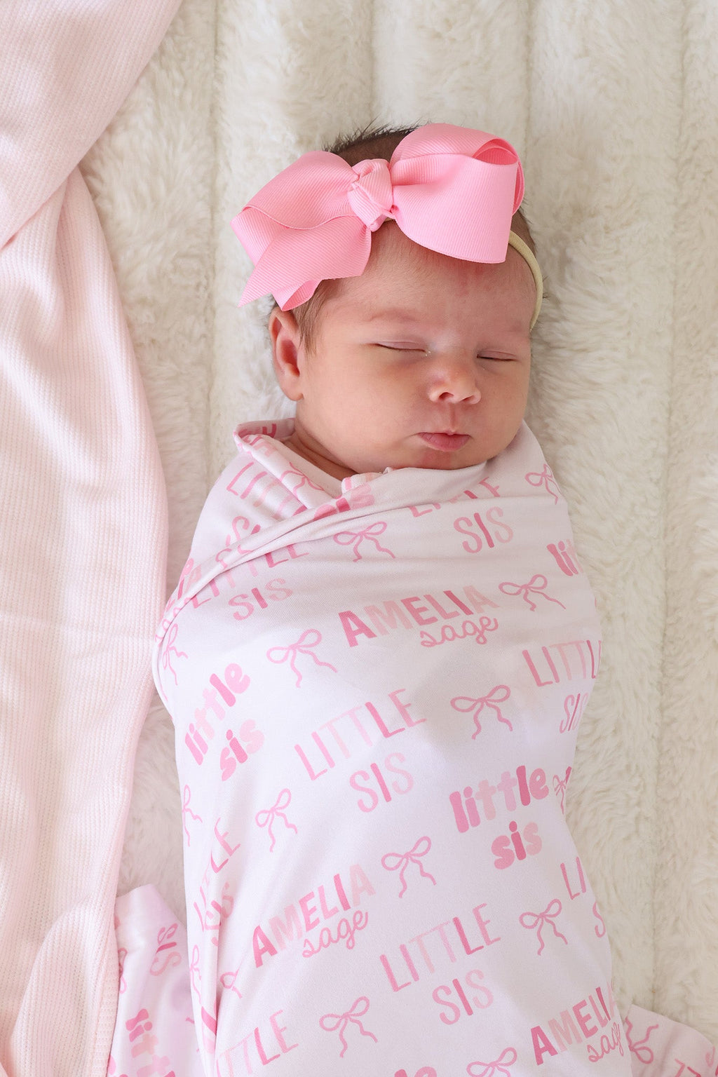 Personalized Swaddle Blanket | Little Sis