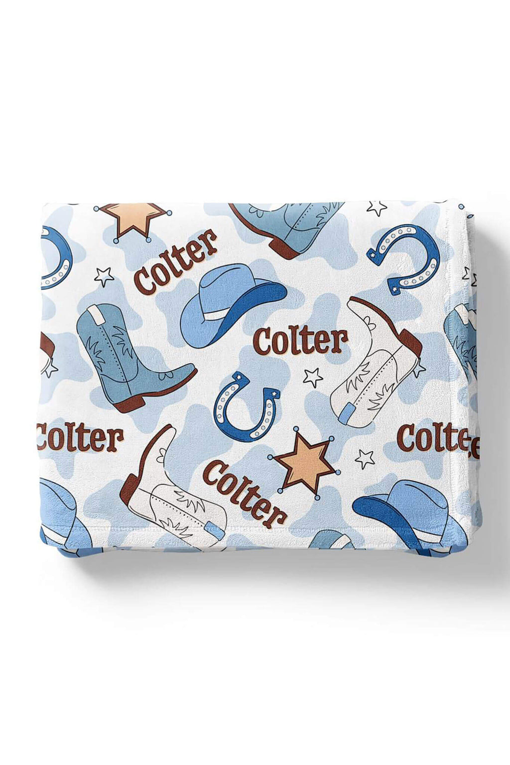 Rodeo Dreams Personalized Kids Blanket | Blue