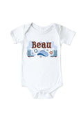 Personalized Rodeo Dreams Blue Graphic Bodysuit & Kids Tee | White