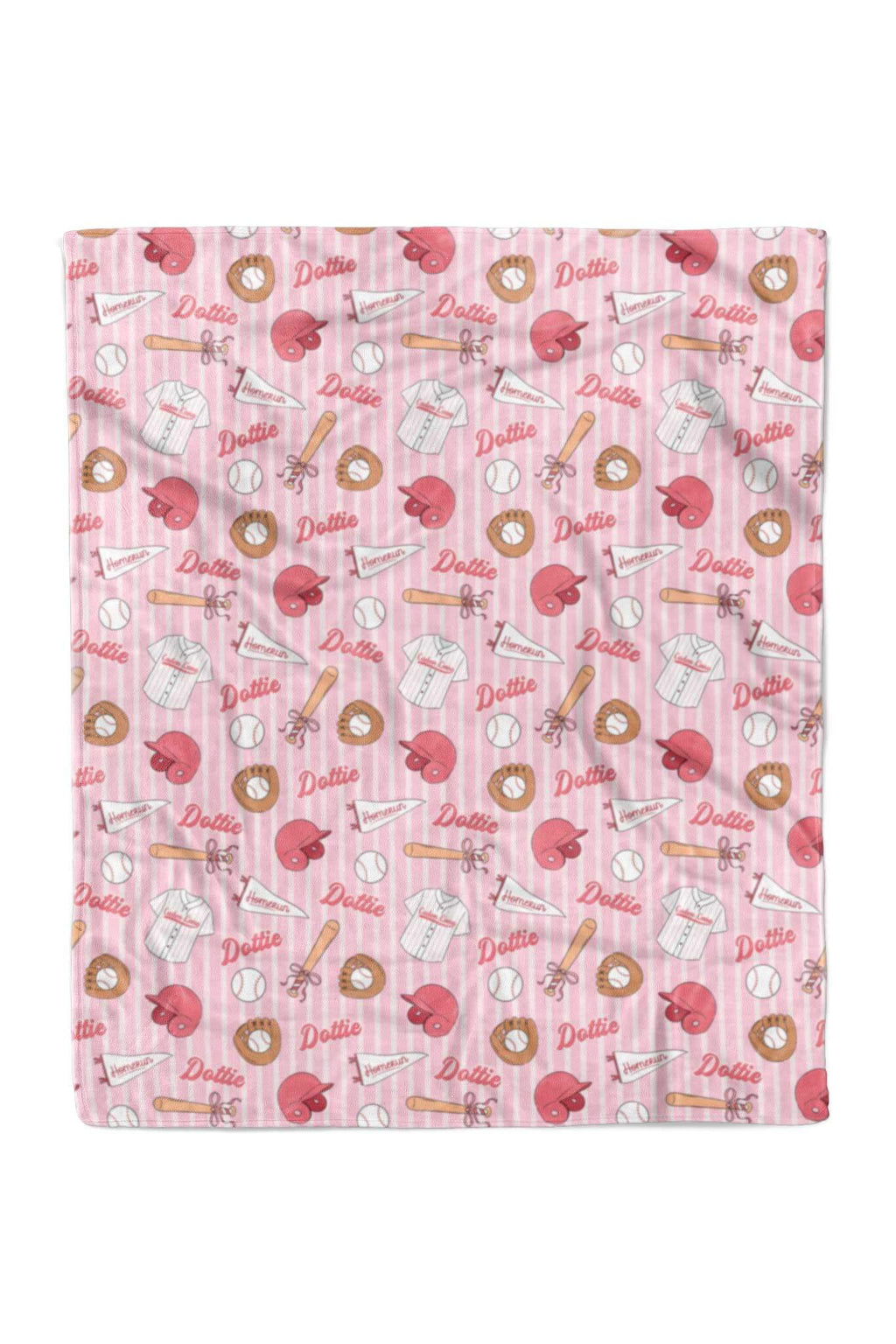 Ballpark Babes Personalized Kids Blanket
