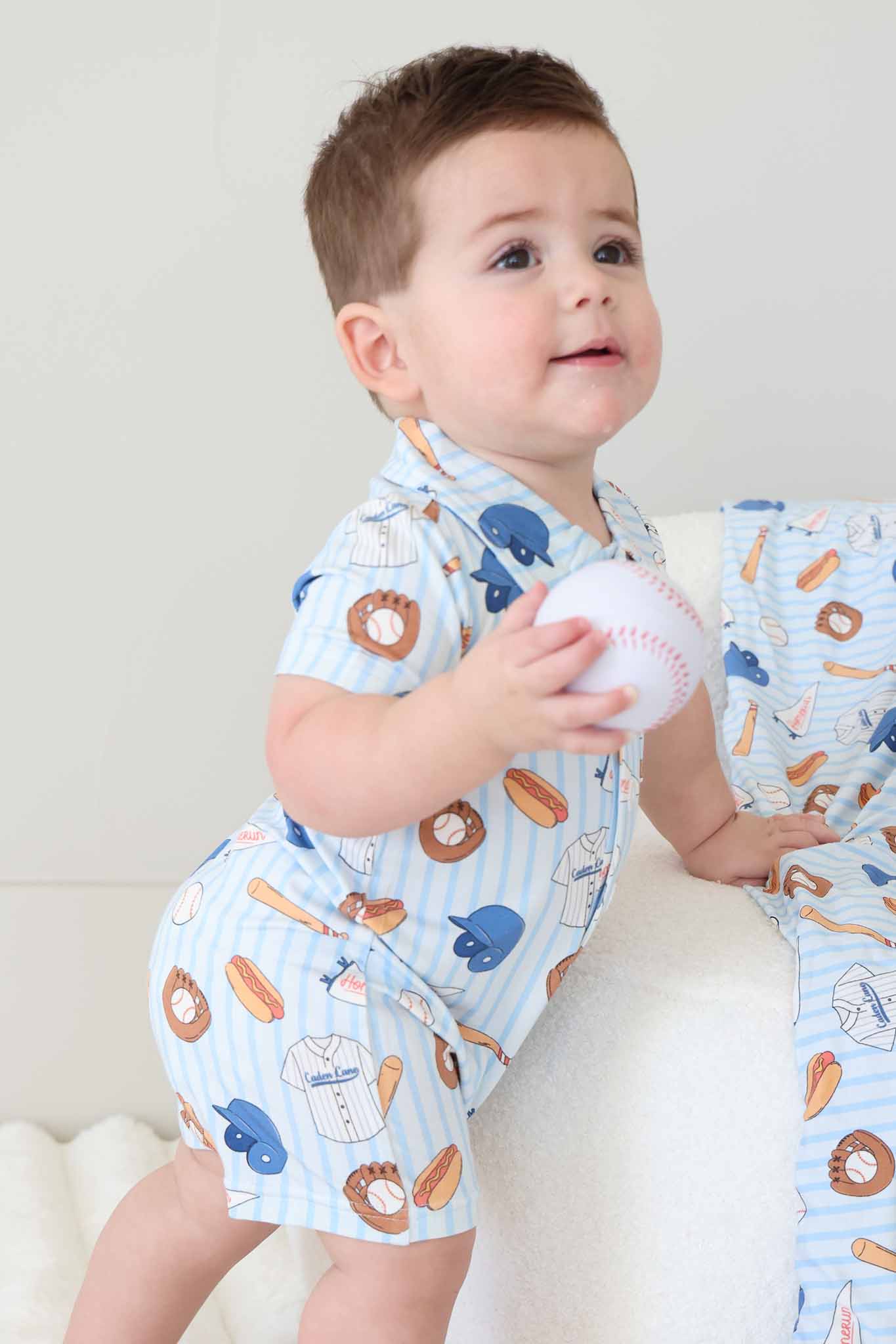 Ballpark Bros Button Romper