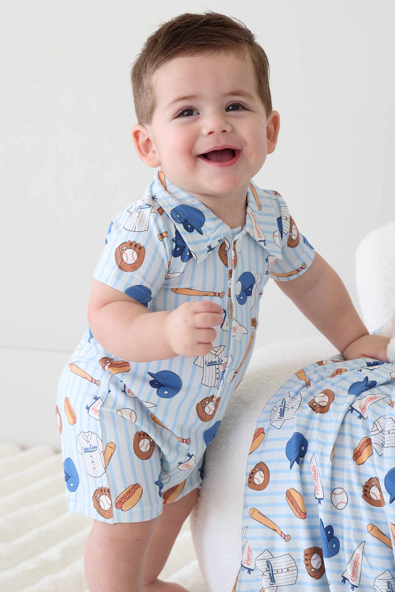 Ballpark Bros Button Romper
