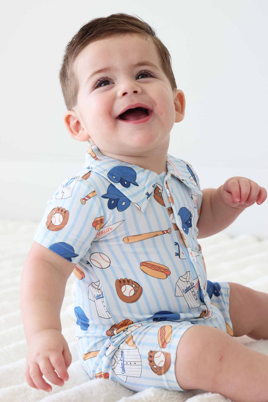 Ballpark Bros Button Romper