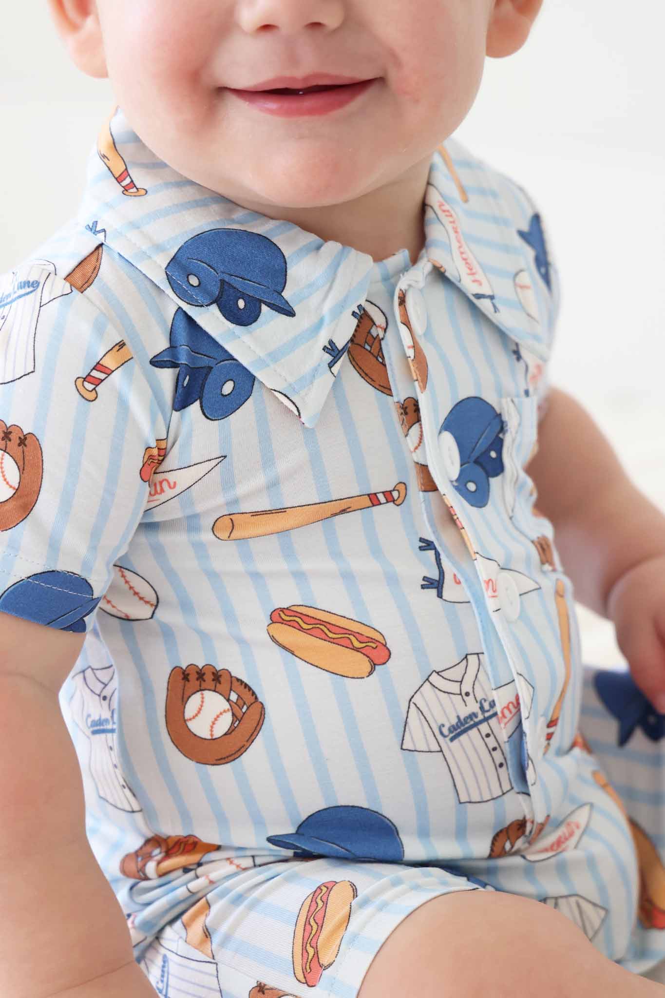 Ballpark Bros Button Romper