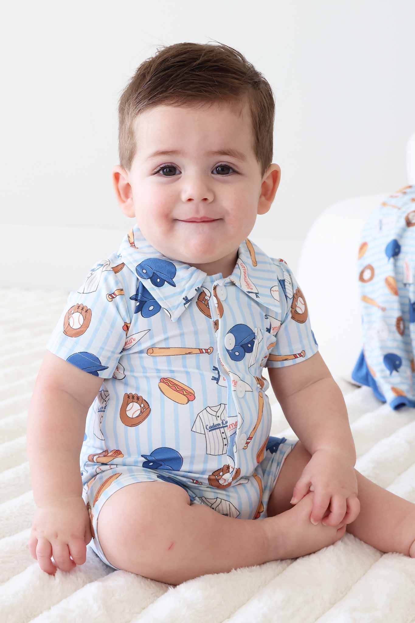 Ballpark Bros Button Romper