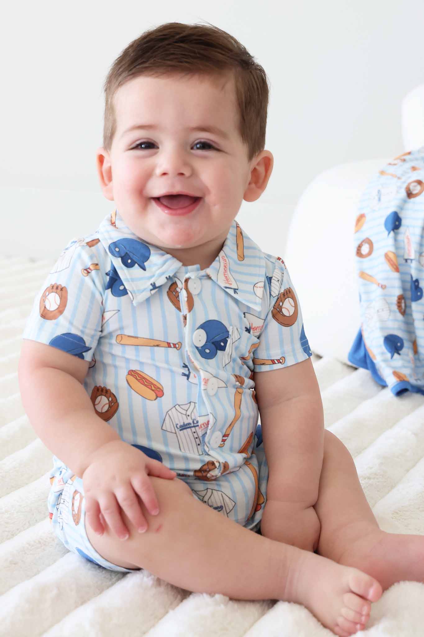 Ballpark Bros Button Romper