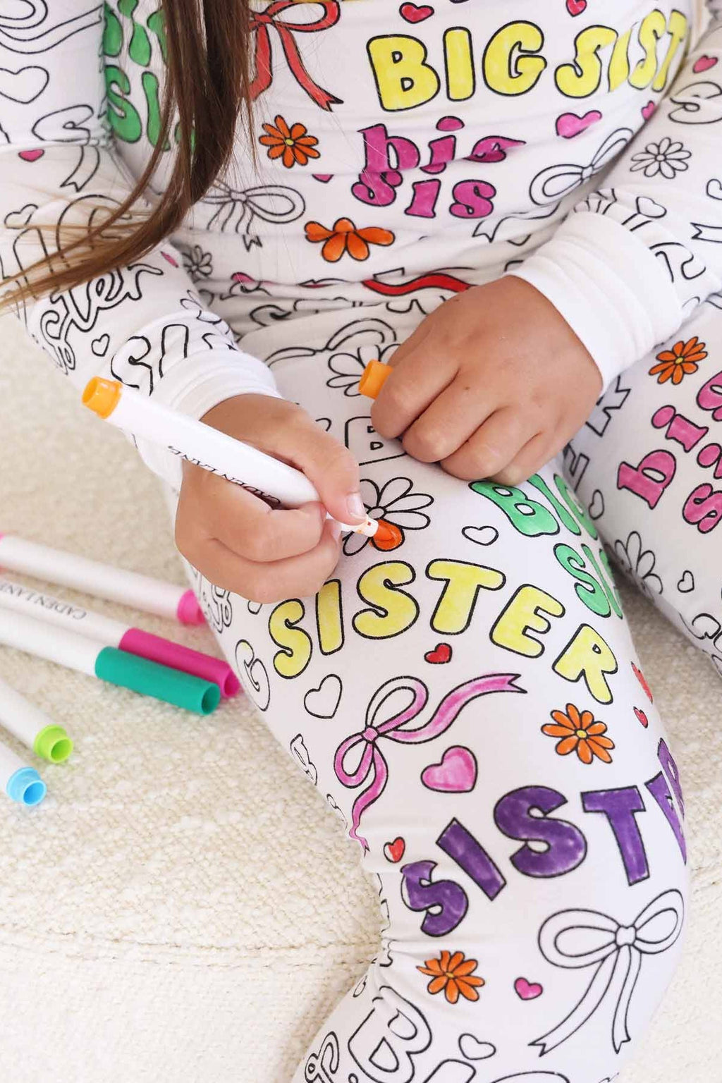 Colorable Two Piece Pajama Set | Big Sis