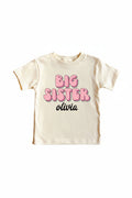 Personalized Big Sister Name Script Tee | Natural