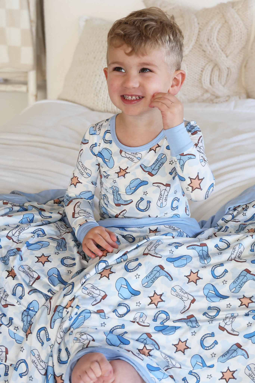 Rodeo Dreams Double Sided Bamboo Blanket | Blue