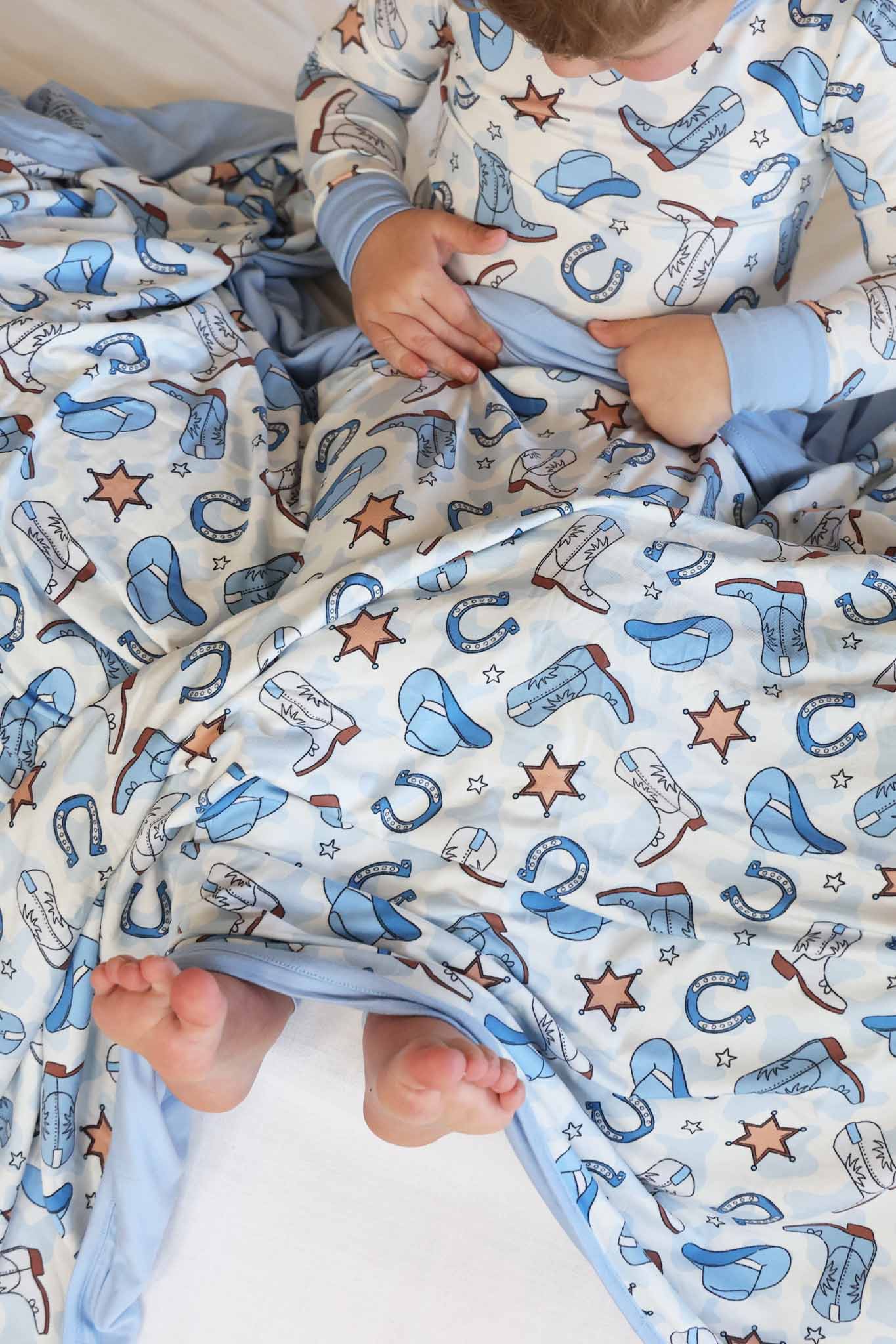 Rodeo Dreams Double Sided Bamboo Blanket | Blue