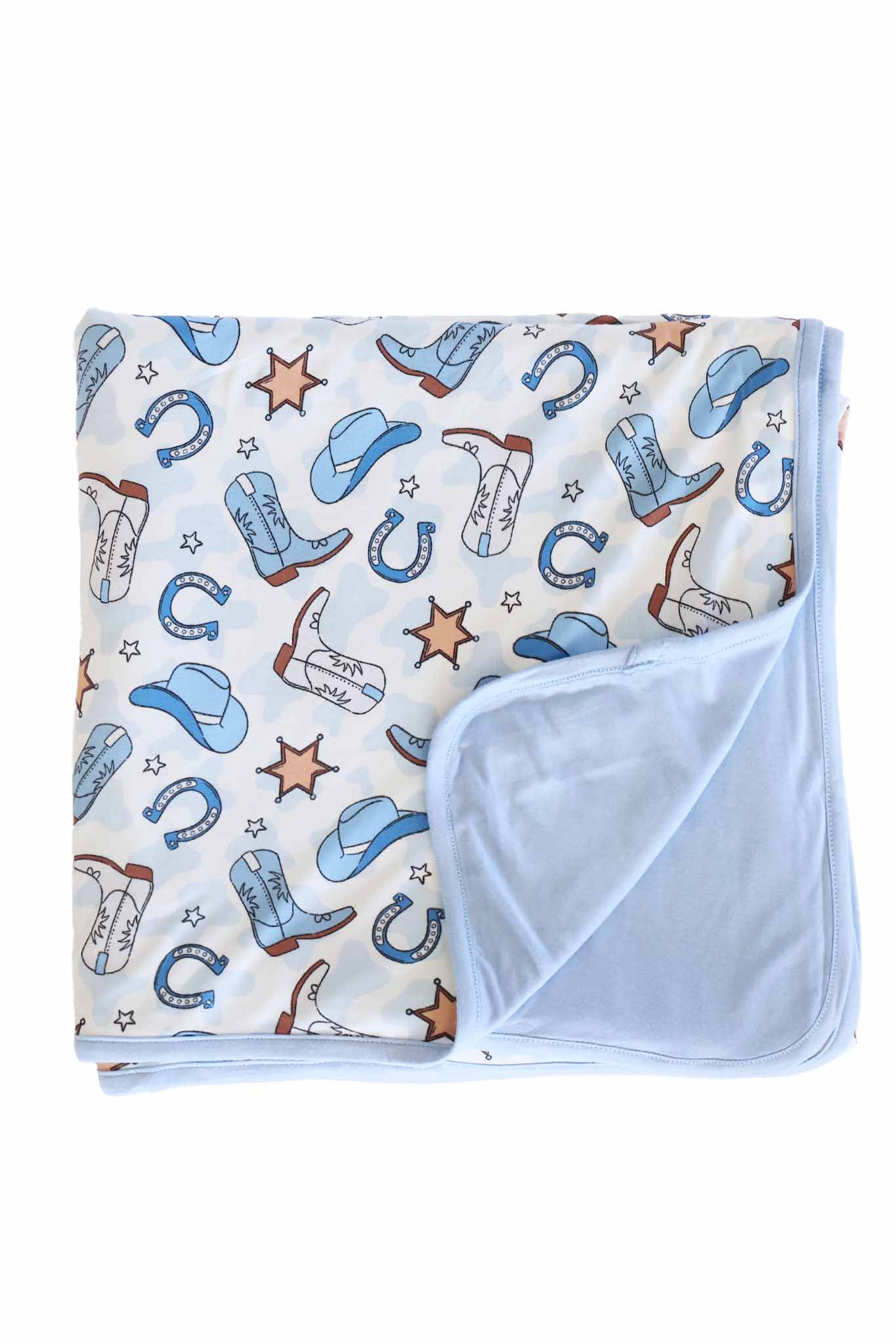 Rodeo Dreams Double Sided Bamboo Blanket | Blue