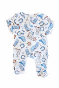 Rodeo Dreams Zipper Footie | Blue