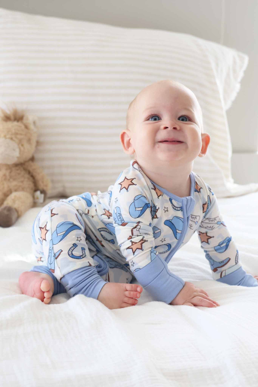 Rodeo Dreams Convertible Zip Romper | Blue