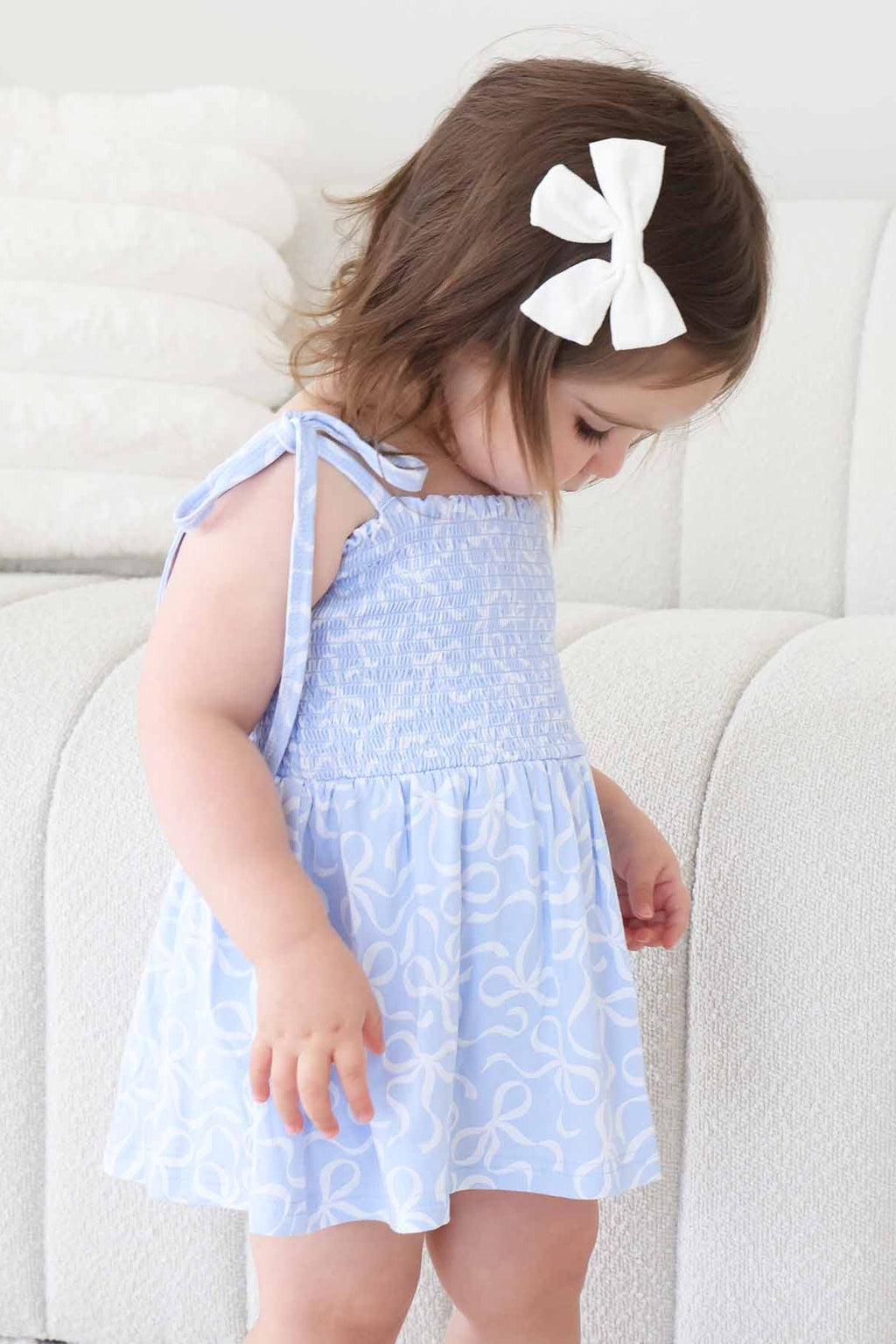 Smocked Twirl Bodysuit | Blue-tiful Bows