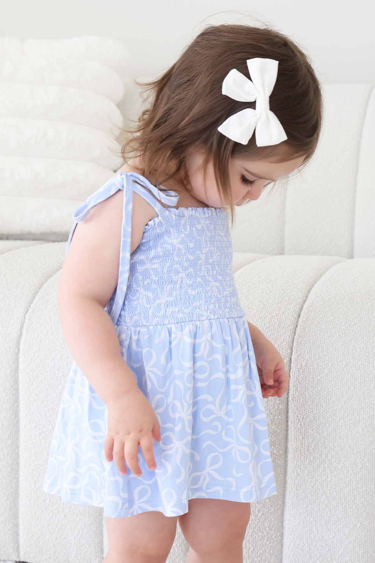 Smocked Twirl Bodysuit | Blue-tiful Bows