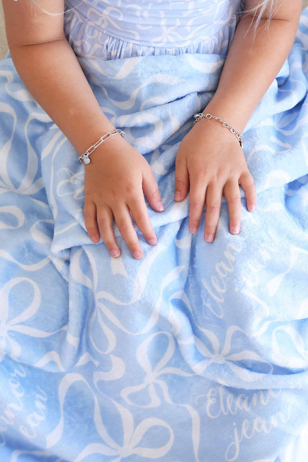 Blue-tiful Bows Personalized Kids Blanket