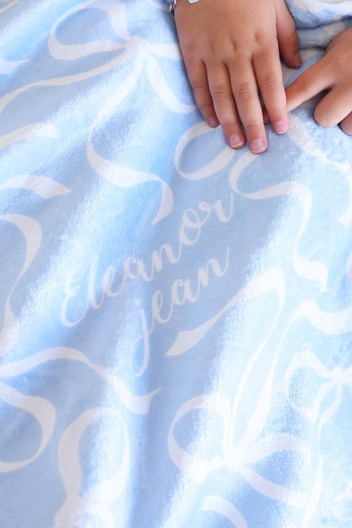 Blue-tiful Bows Personalized Kids Blanket