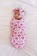 Bow Besties Personalized Swaddle Blanket