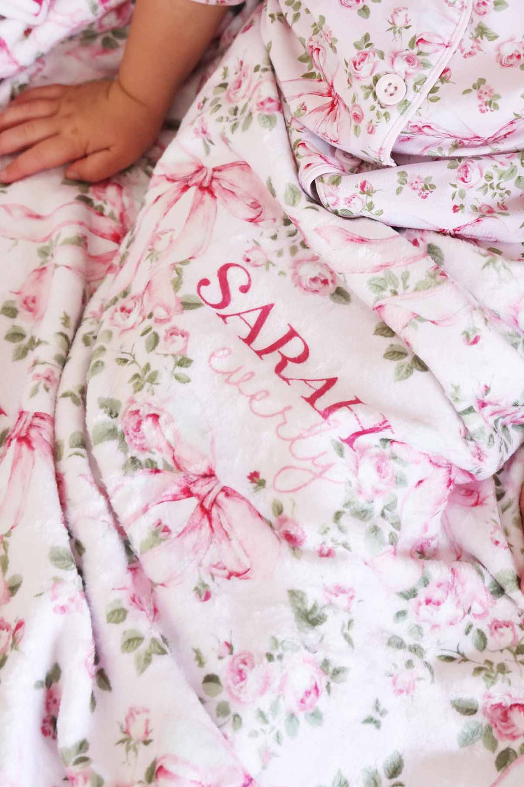 Bows in Bloom Personalized Kids Blanket