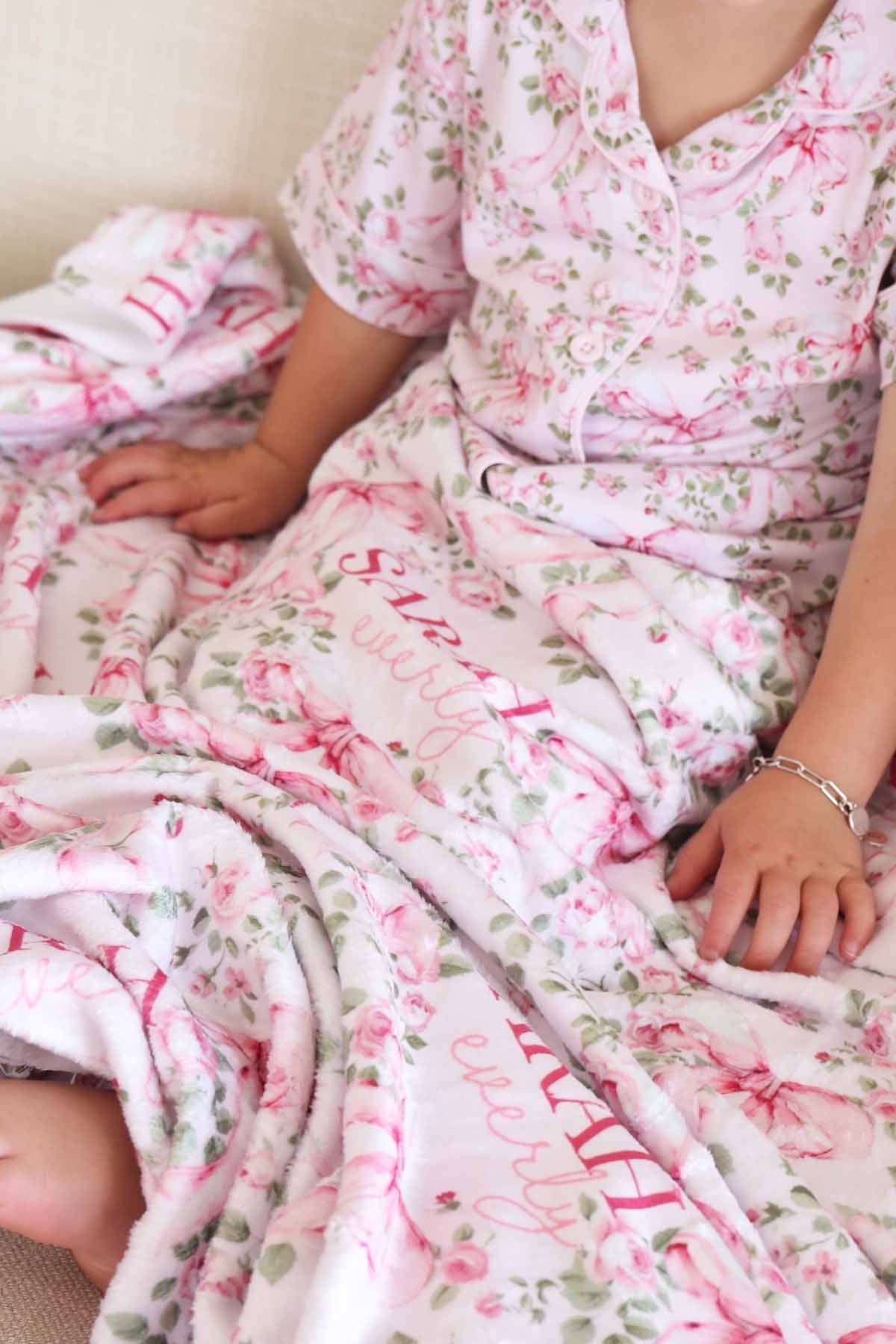 Bows in Bloom Personalized Kids Blanket