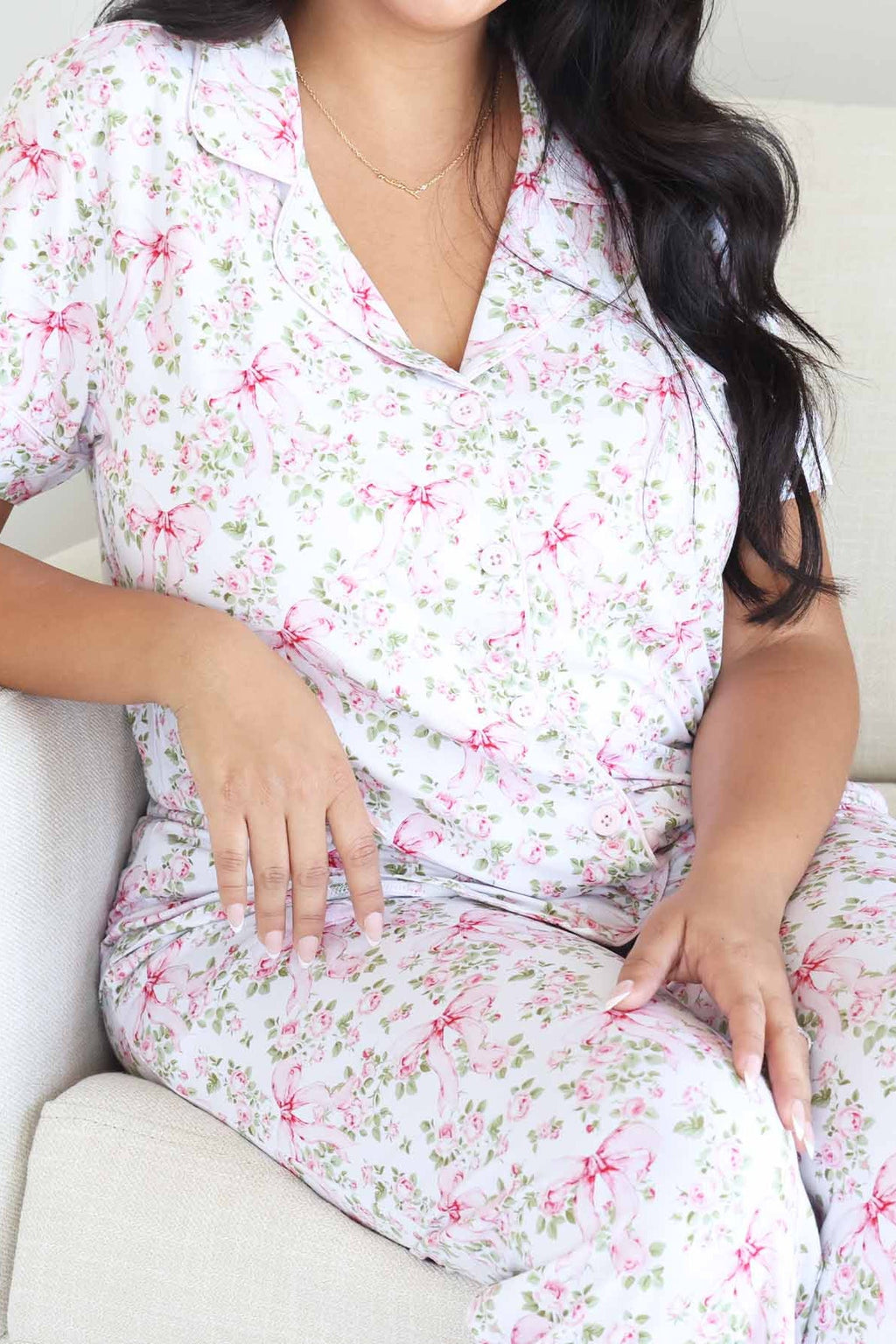 Women's Two Piece Flare Lounge Set | Bows in Bloom