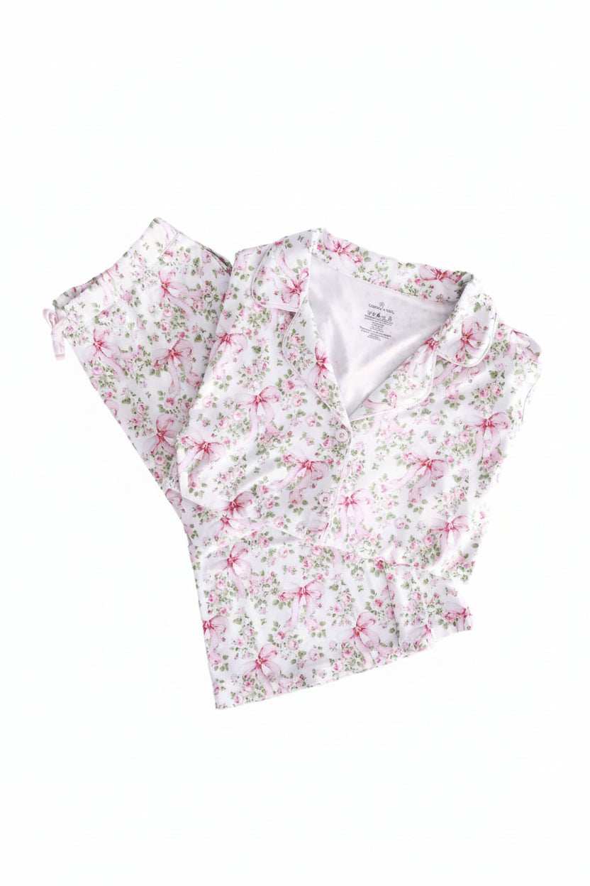 Women's Two Piece Flare Lounge Set | Bows in Bloom