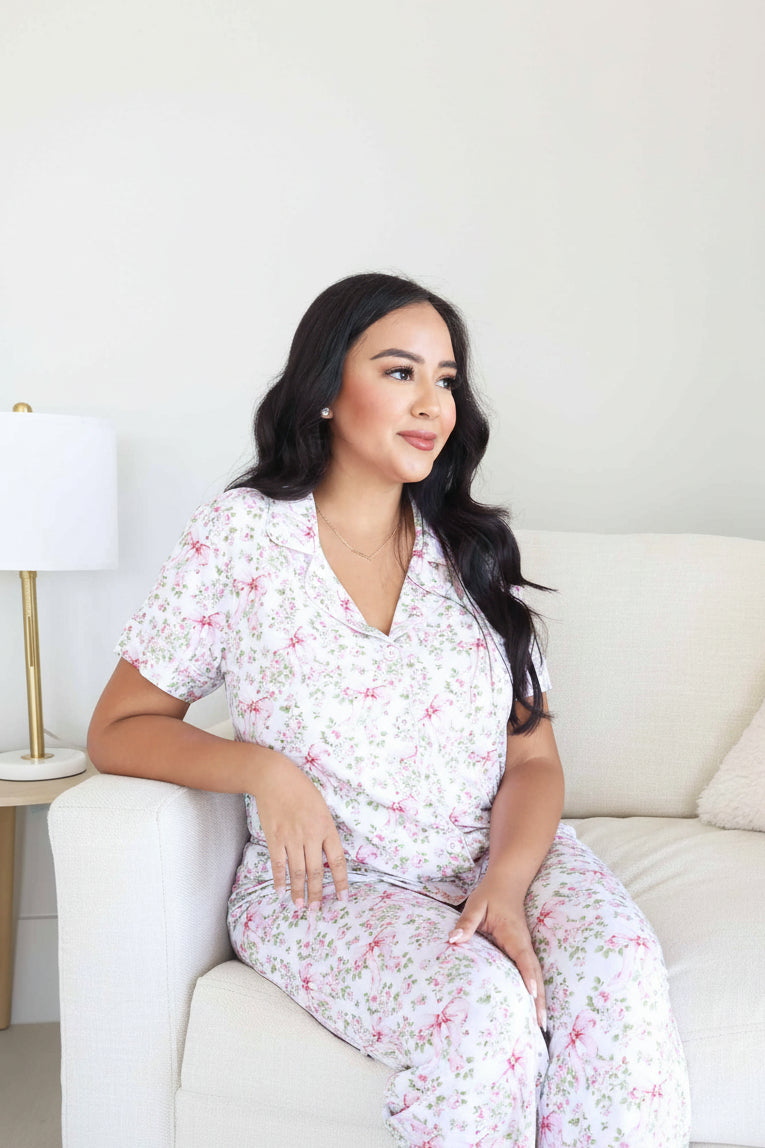 Women's Two Piece Flare Lounge Set | Bows in Bloom