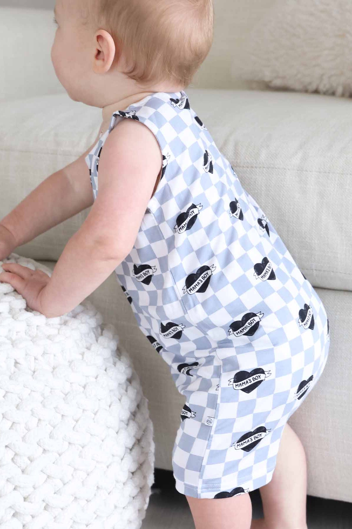 Sleeveless Snap Romper | Mama's Boy
