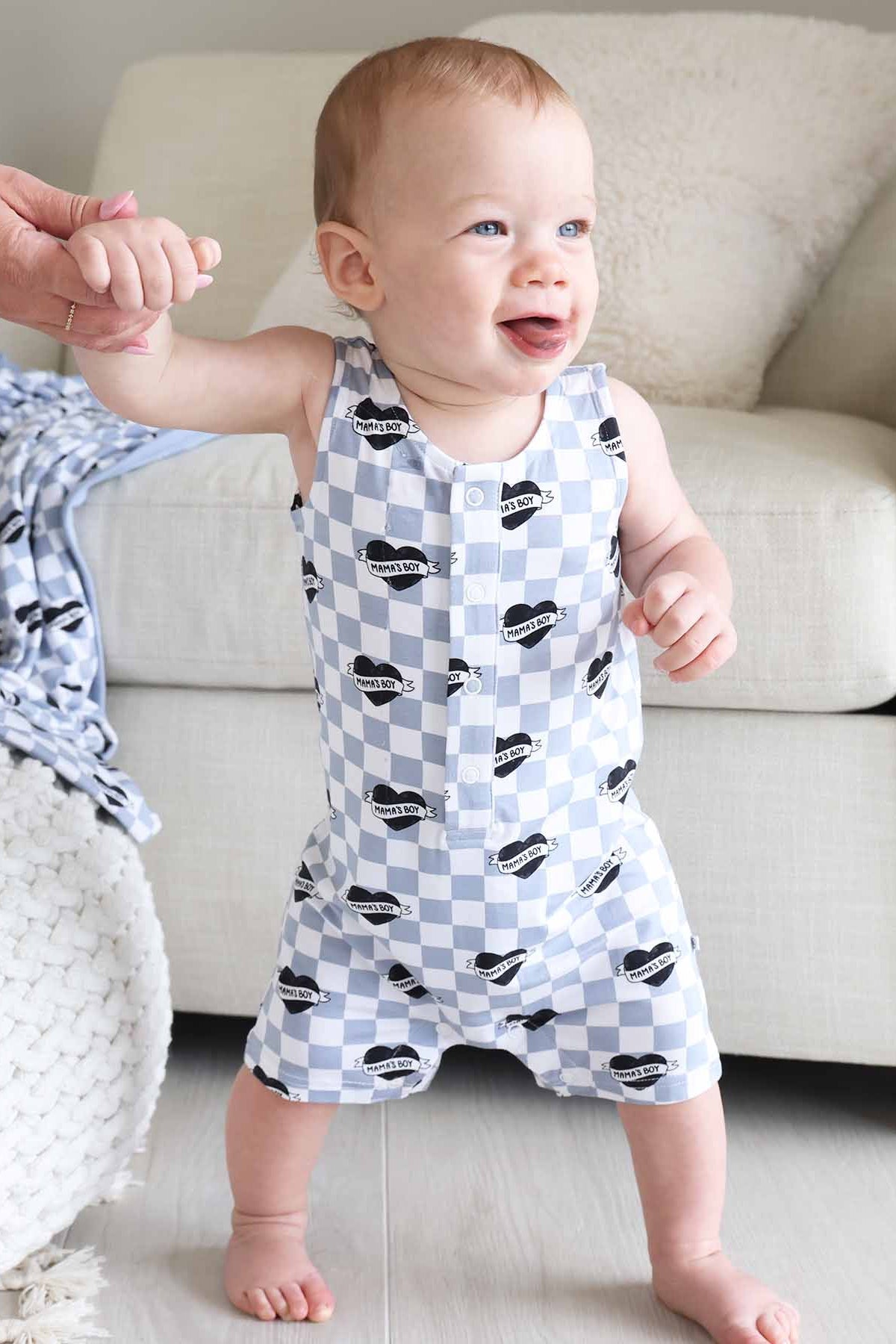 Sleeveless Snap Romper | Mama's Boy