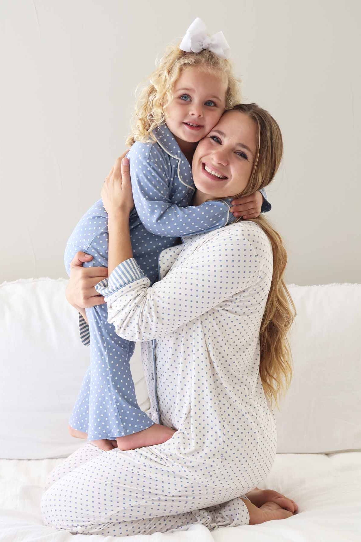 Girl's Two Piece Flare Lounge Set | Snuggle Spots Blue