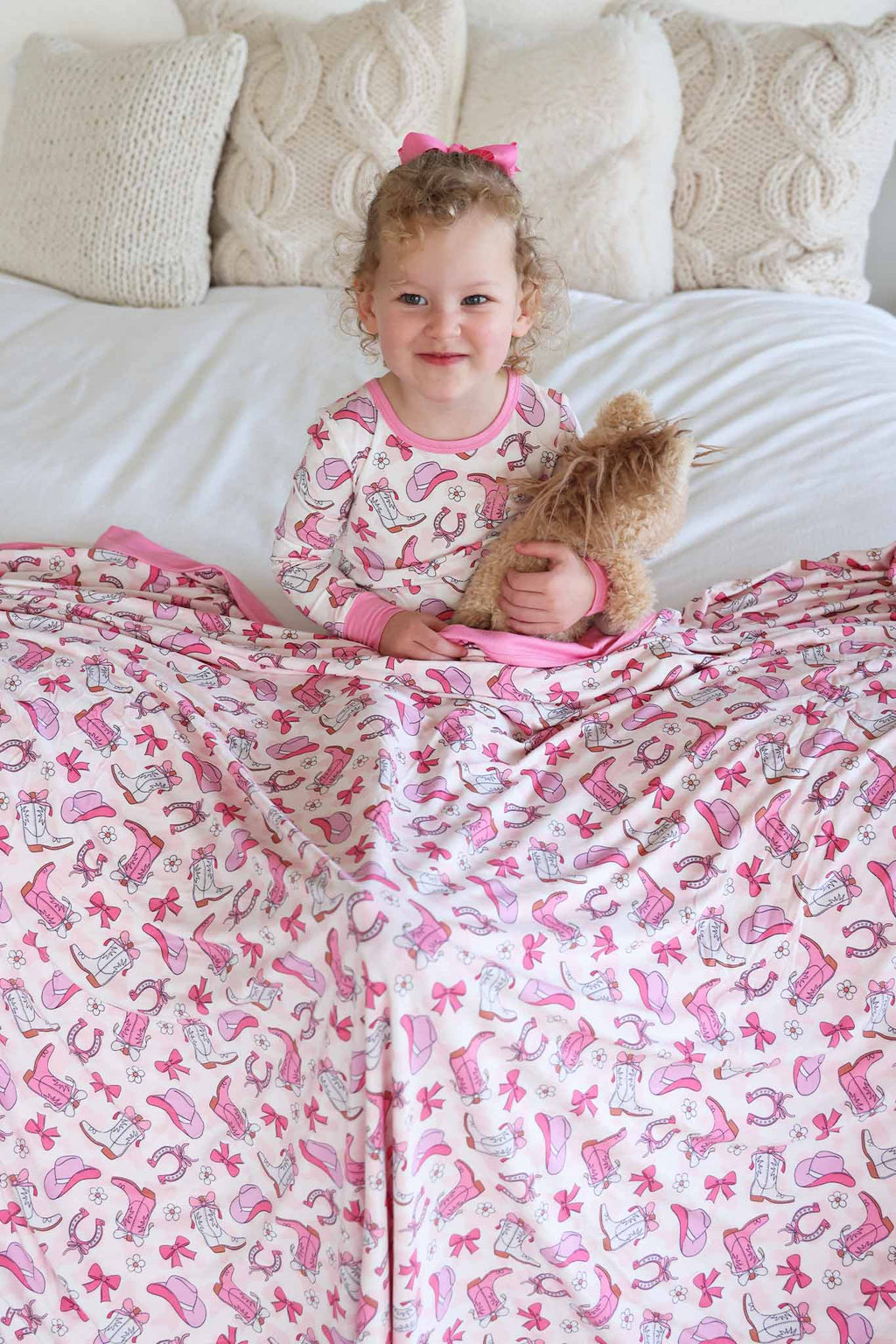 Rodeo Dreams Double Sided Bamboo Blanket | Pink