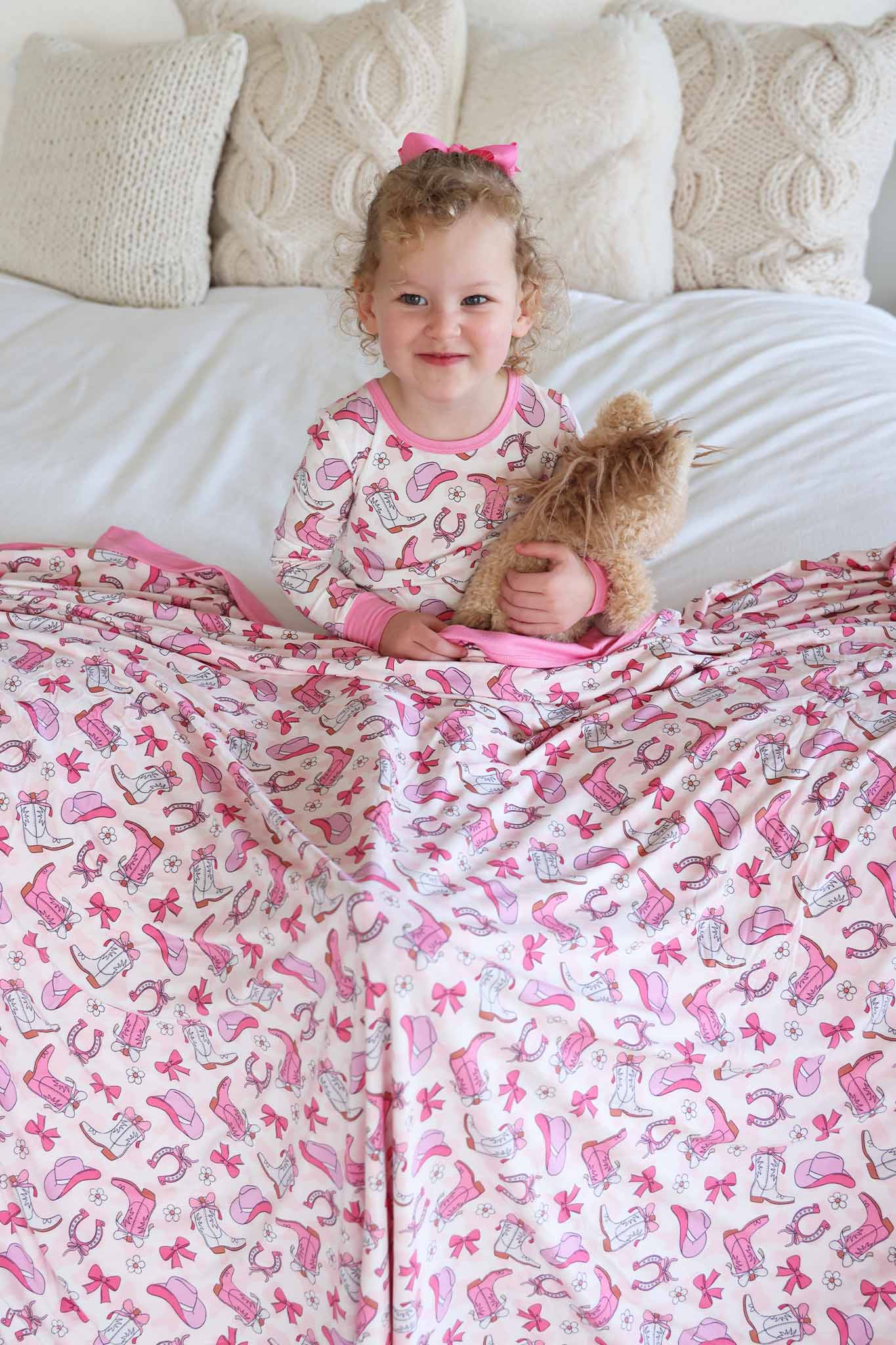 Rodeo Dreams Double Sided Bamboo Blanket | Pink