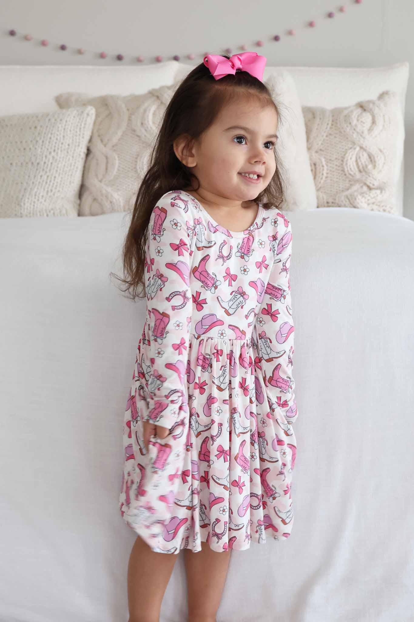 Long Sleeve Twirl Dress | Rodeo Dreams Pink