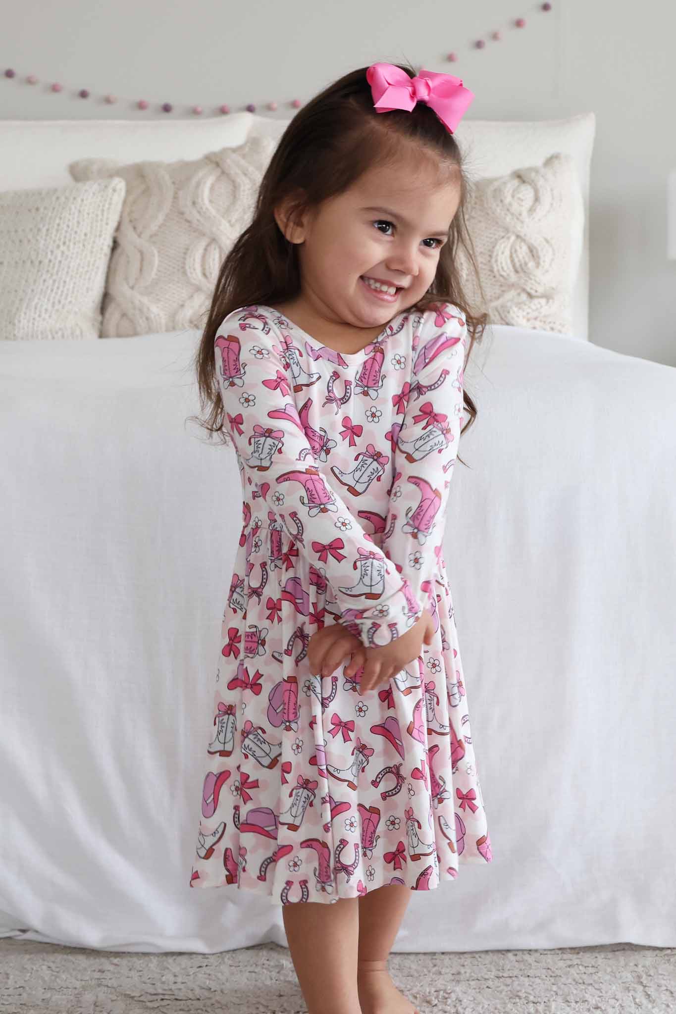 Long Sleeve Twirl Dress | Rodeo Dreams Pink