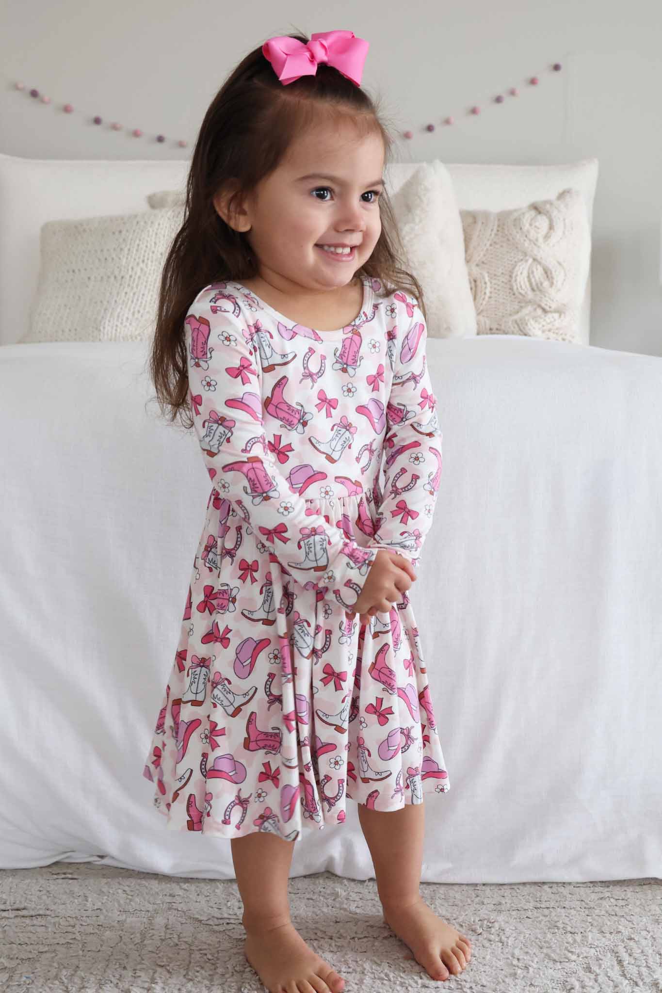 Long Sleeve Twirl Dress | Rodeo Dreams Pink