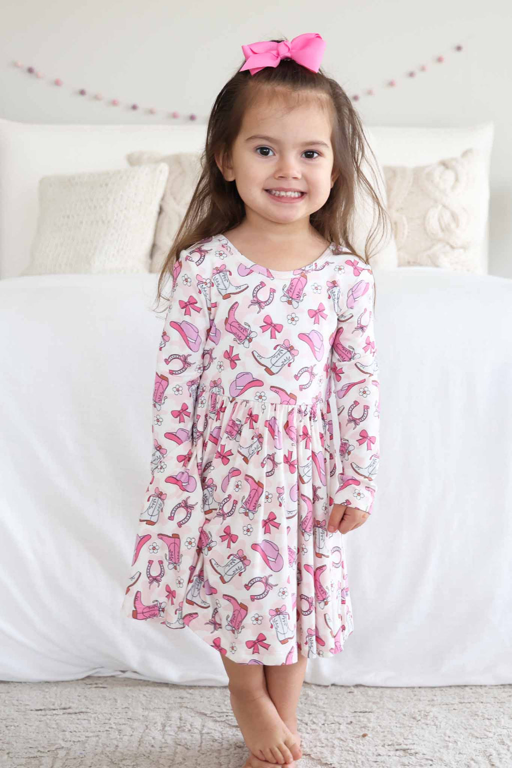Long Sleeve Twirl Dress | Rodeo Dreams Pink